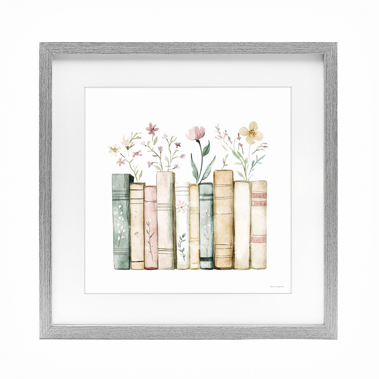 Stupell Industries Floral Stories Library Framed Print Under Glass, design by Svetlana Aleynikova